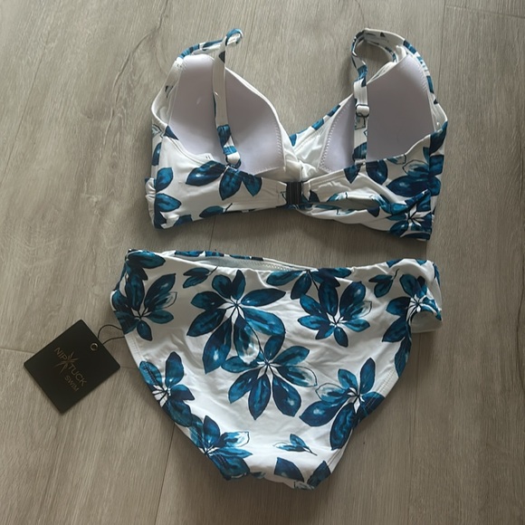 Niptuck swim bikini Blue Floral Swimsuit - Picture 2 of 2
